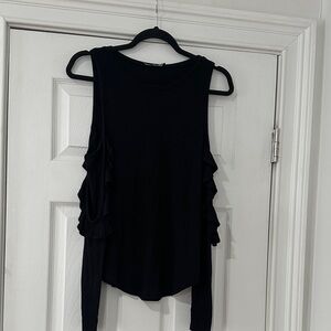 Generation Love Black Ruffle Tank Top